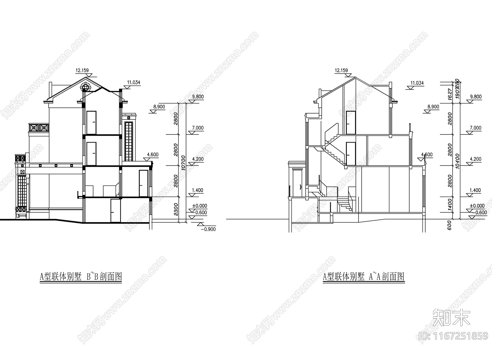 现代别墅建筑cad施工图下载【ID:1167251859】