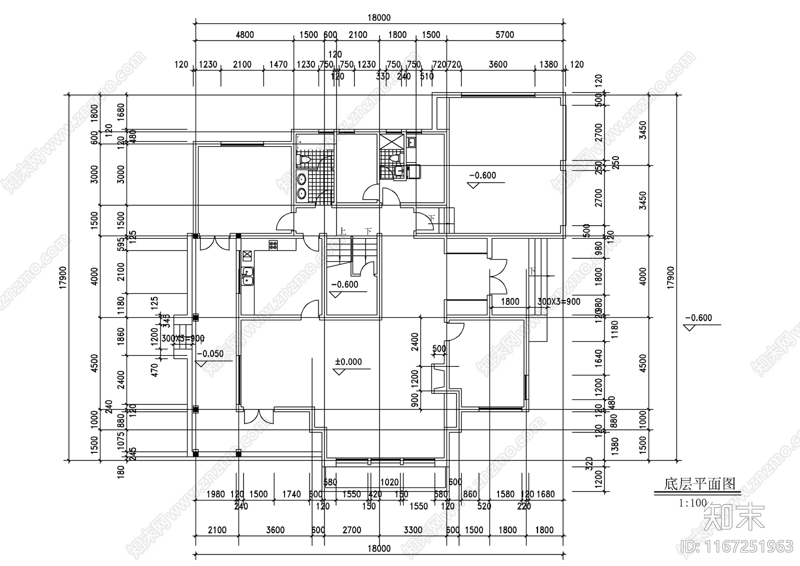 现代别墅建筑cad施工图下载【ID:1167251963】