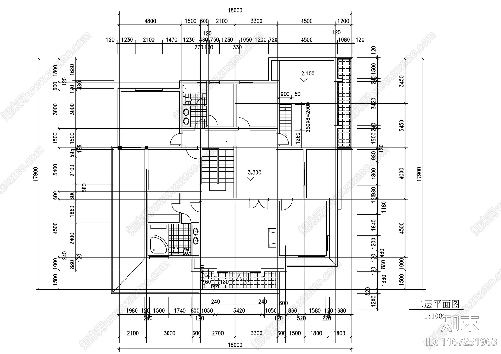 现代别墅建筑cad施工图下载【ID:1167251963】