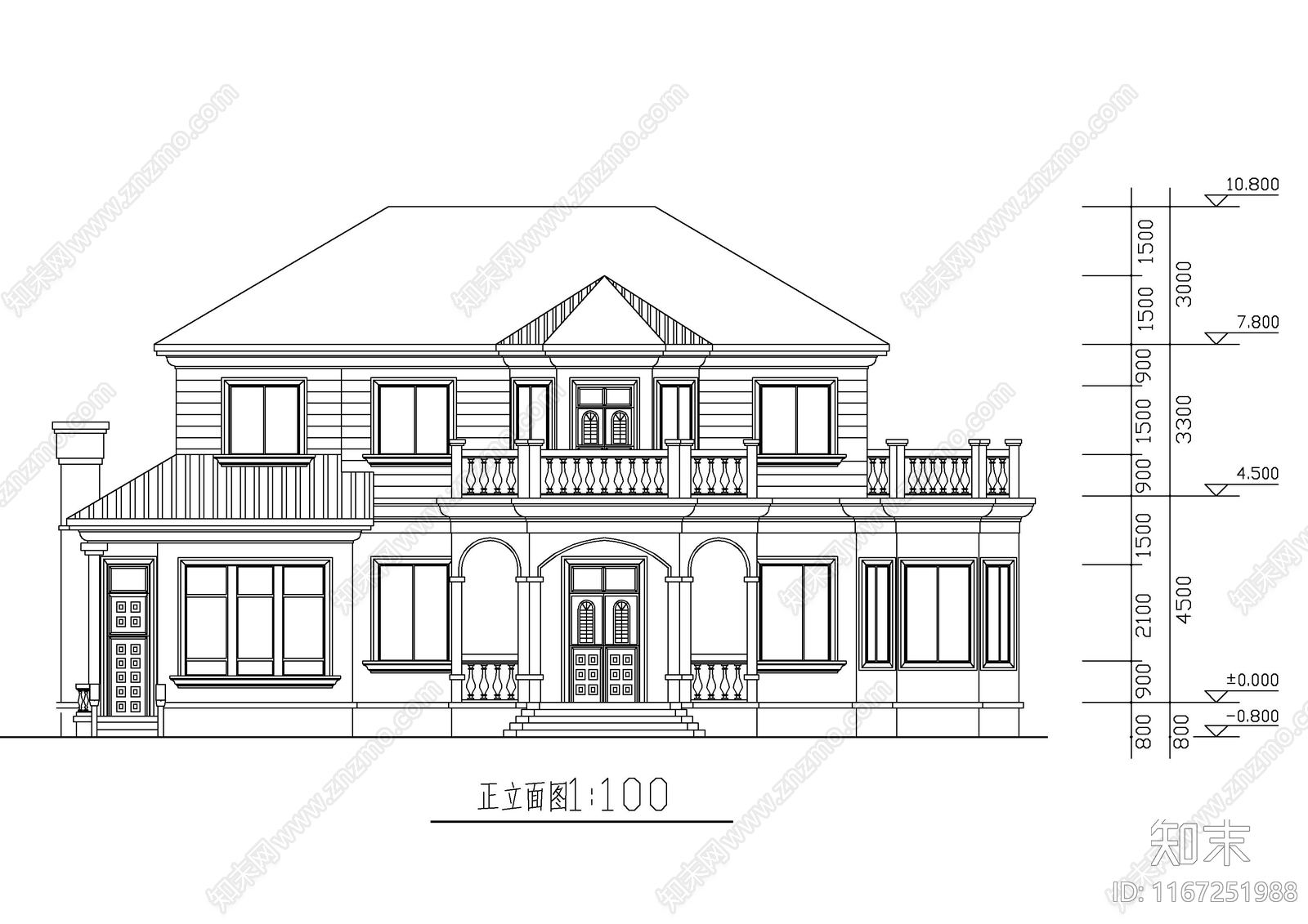 现代别墅建筑施工图下载【ID:1167251988】