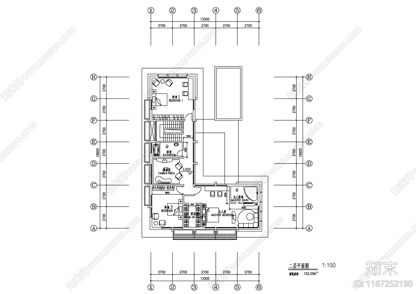 现代别墅建筑cad施工图下载【ID:1167252190】