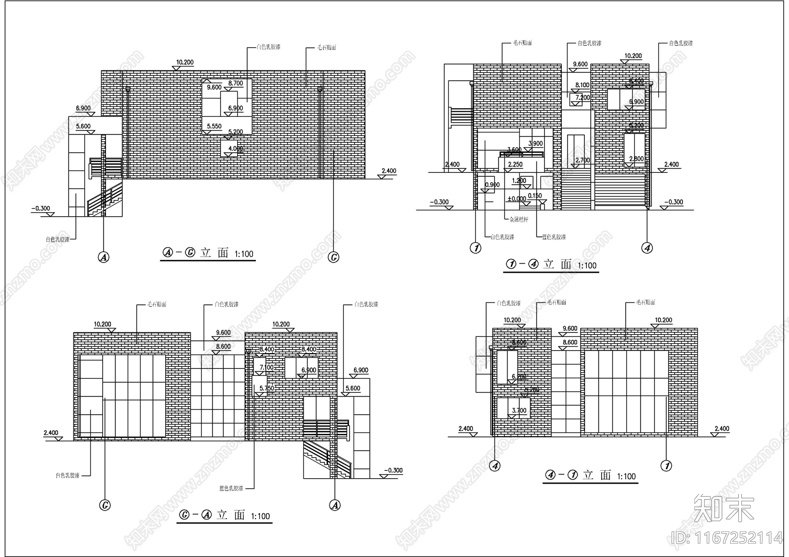 现代别墅建筑cad施工图下载【ID:1167252114】