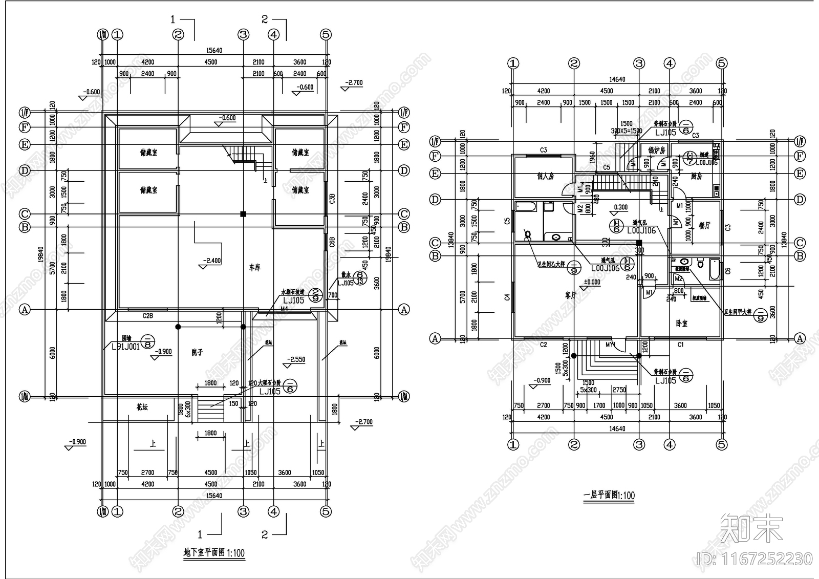 现代别墅建筑施工图下载【ID:1167252230】