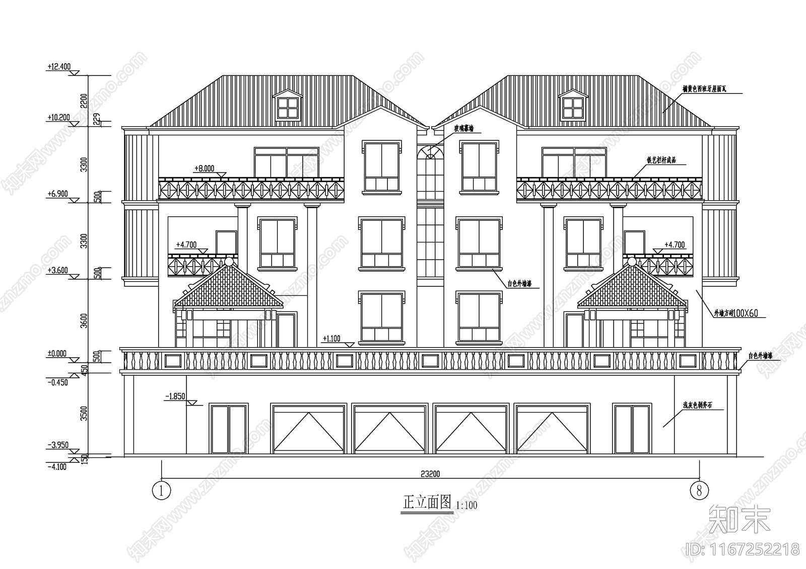 现代别墅建筑cad施工图下载【ID:1167252218】