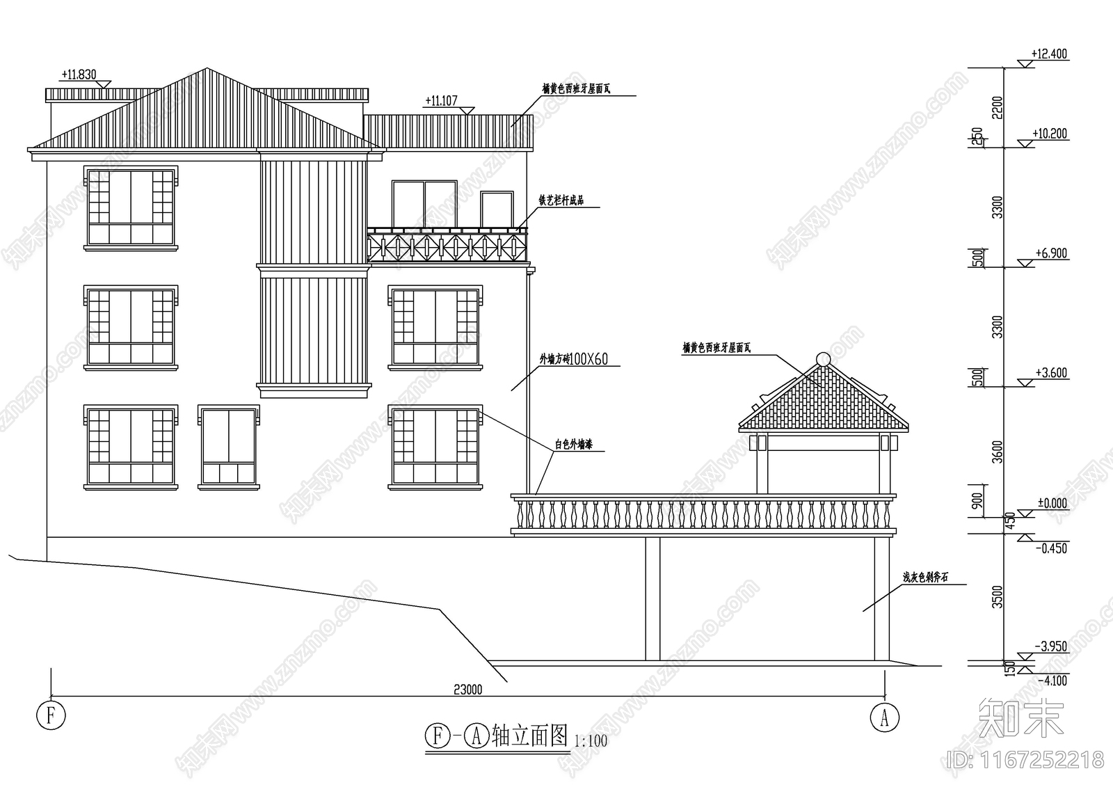 现代别墅建筑cad施工图下载【ID:1167252218】