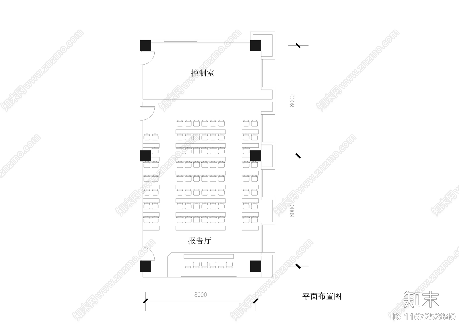 现代报告厅cad施工图下载【ID:1167252840】