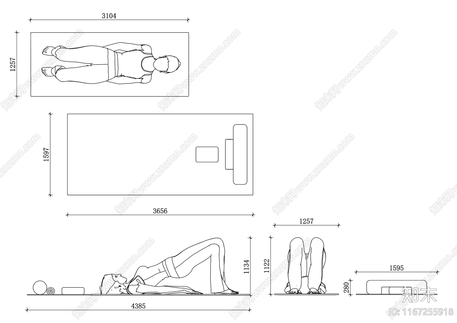 现代瑜伽馆施工图下载【ID:1167255918】