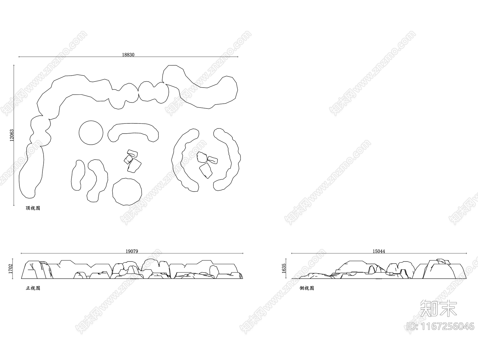 现代公园景观cad施工图下载【ID:1167256046】