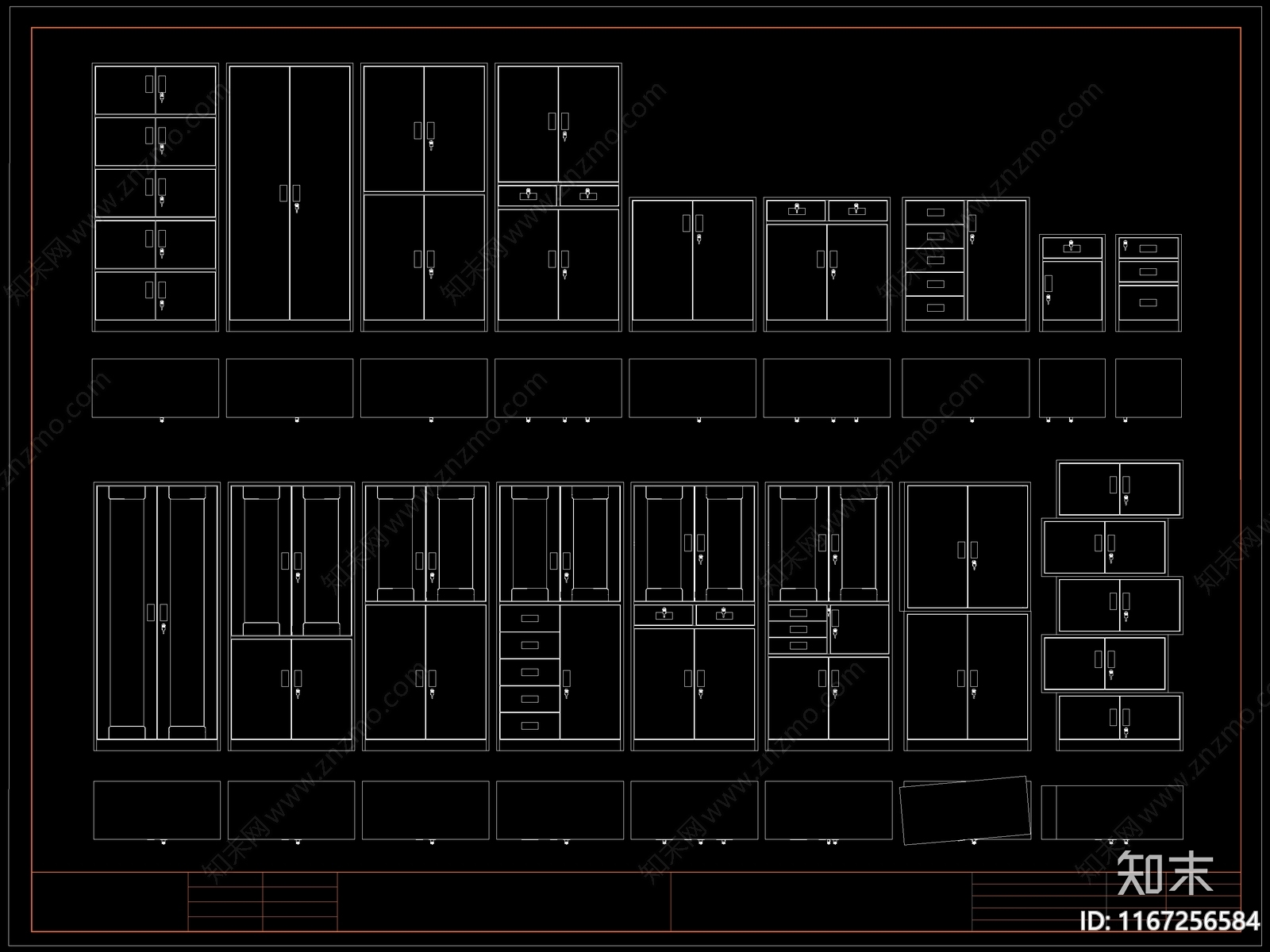 现代柜子cad施工图下载【ID:1167256584】