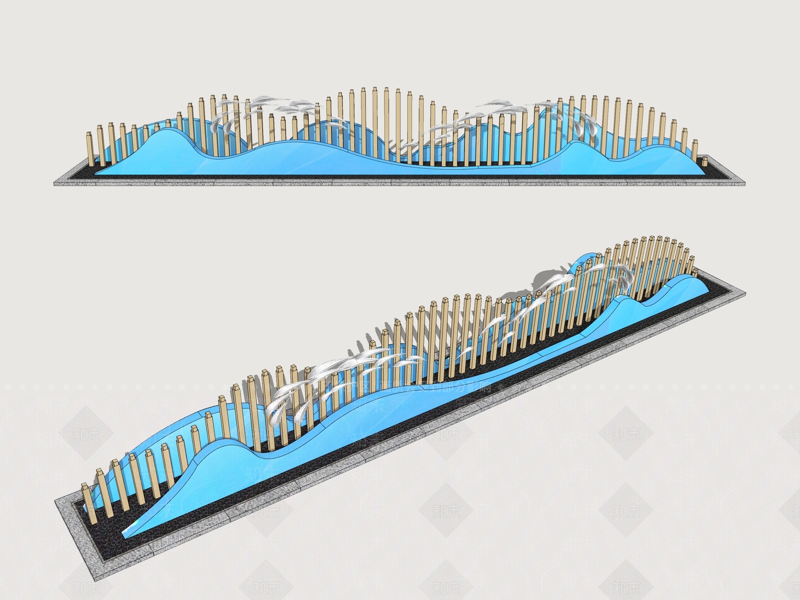 水景设施SU模型精品下载_SketchUp模型_知末网
