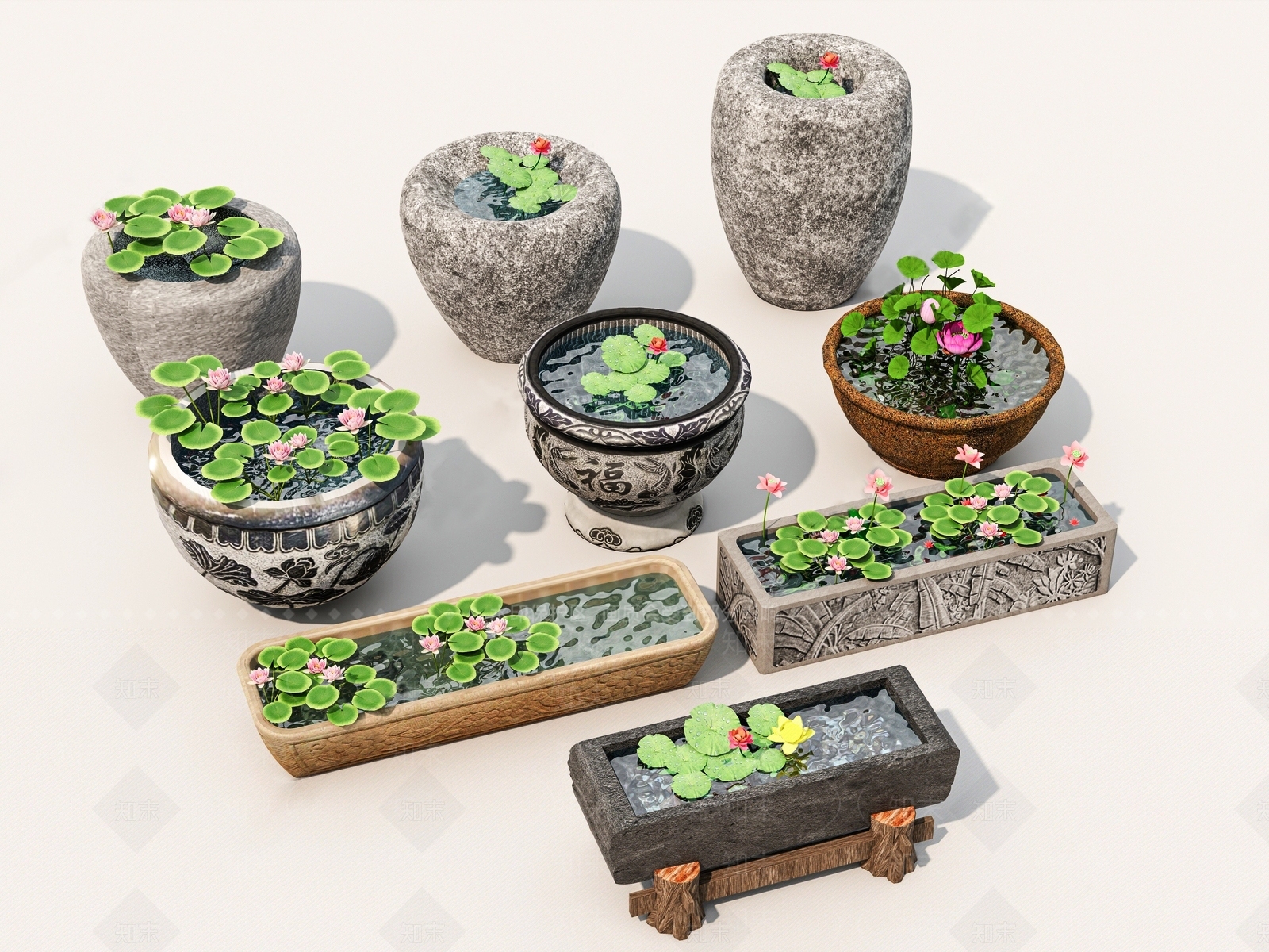 新中式水景SU模型下载【ID:1167316317】