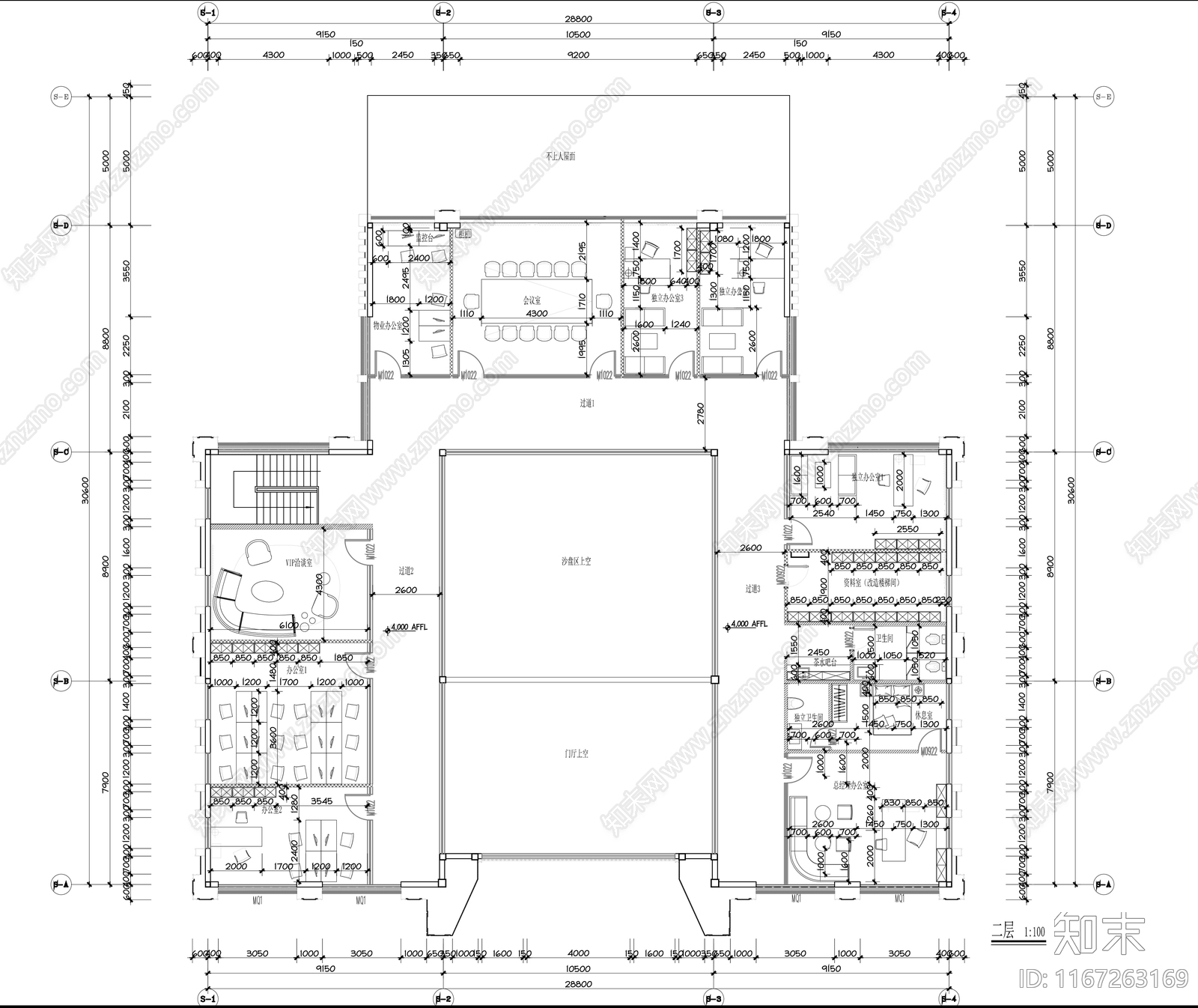 现代售楼处cad施工图下载【ID:1167263169】