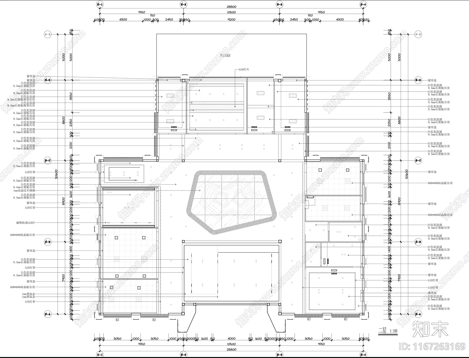 现代售楼处cad施工图下载【ID:1167263169】