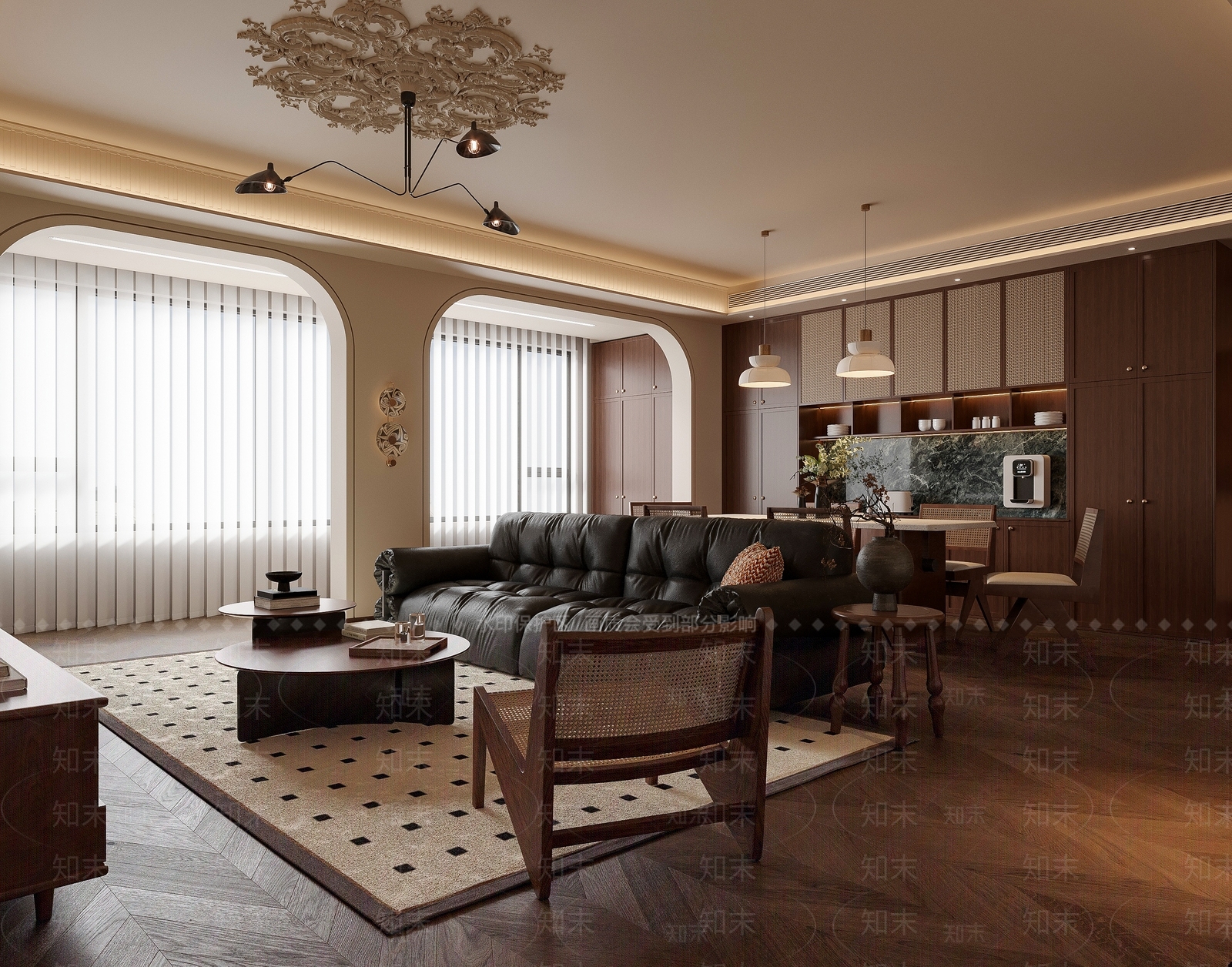 深色餐边柜餐边柜3D模型下载【ID:1227467718】