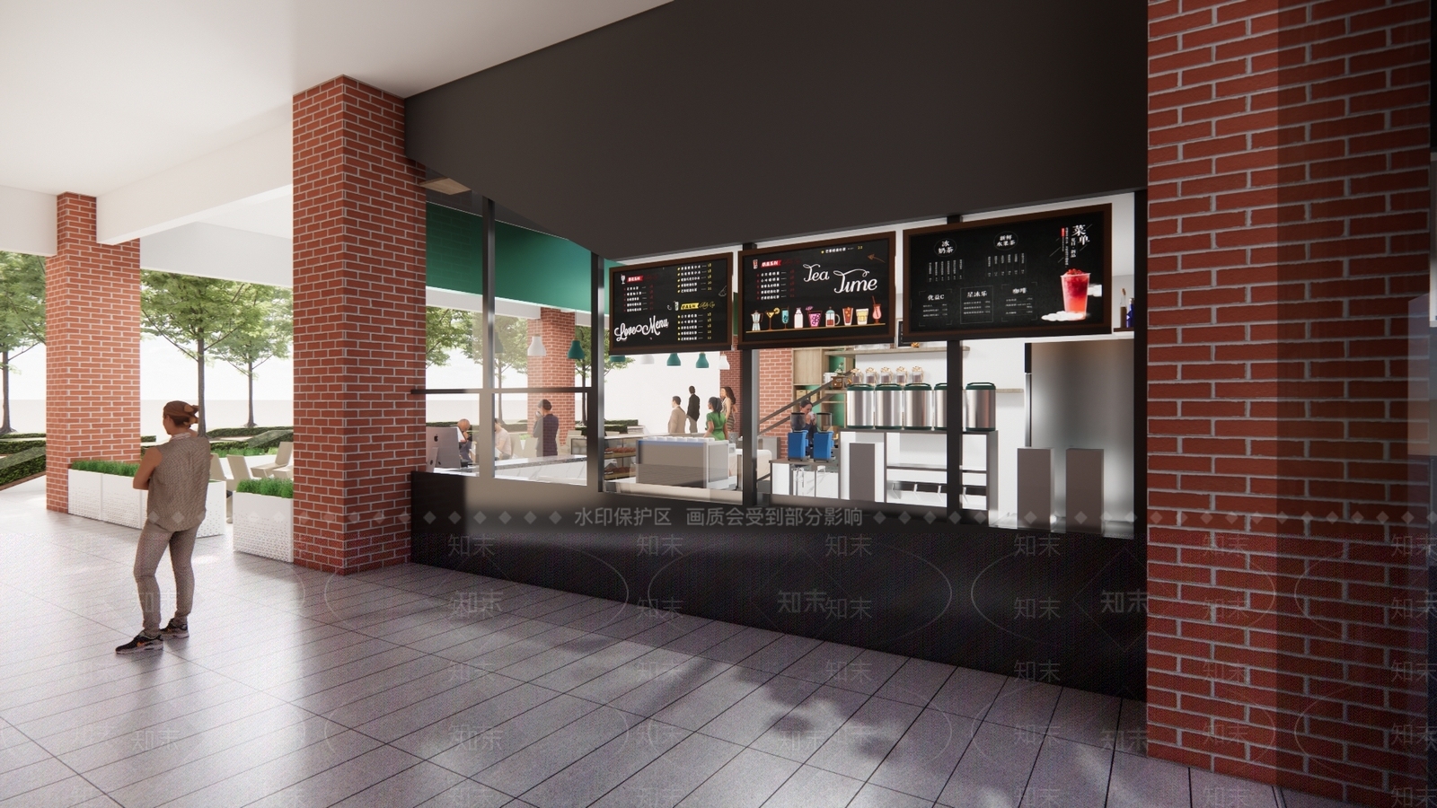 现代新中式奶茶店SU模型下载【ID:1167266933】