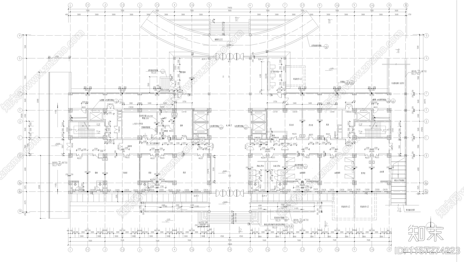 医院建筑cad施工图下载【ID:1167274223】