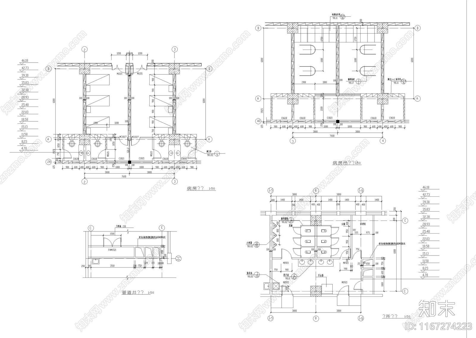 医院建筑cad施工图下载【ID:1167274223】
