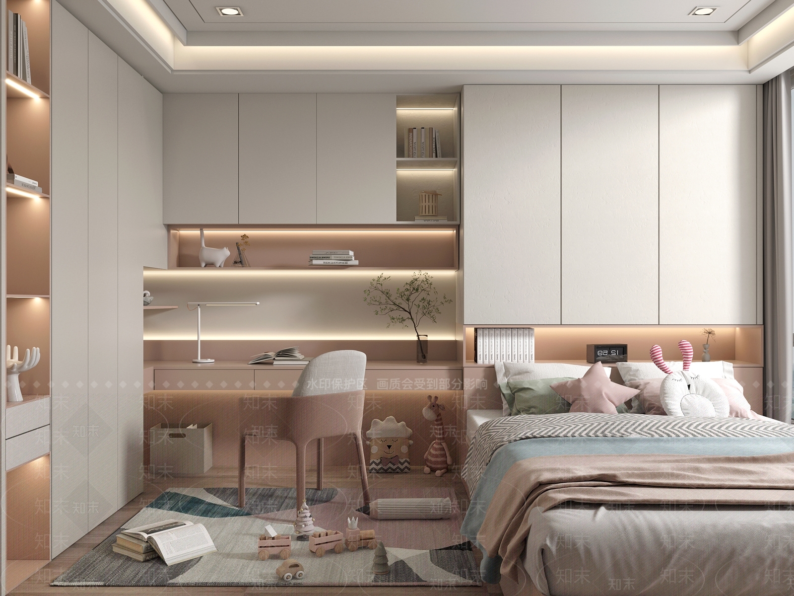 现代榻榻米卧室3D模型下载【ID:1167286353】