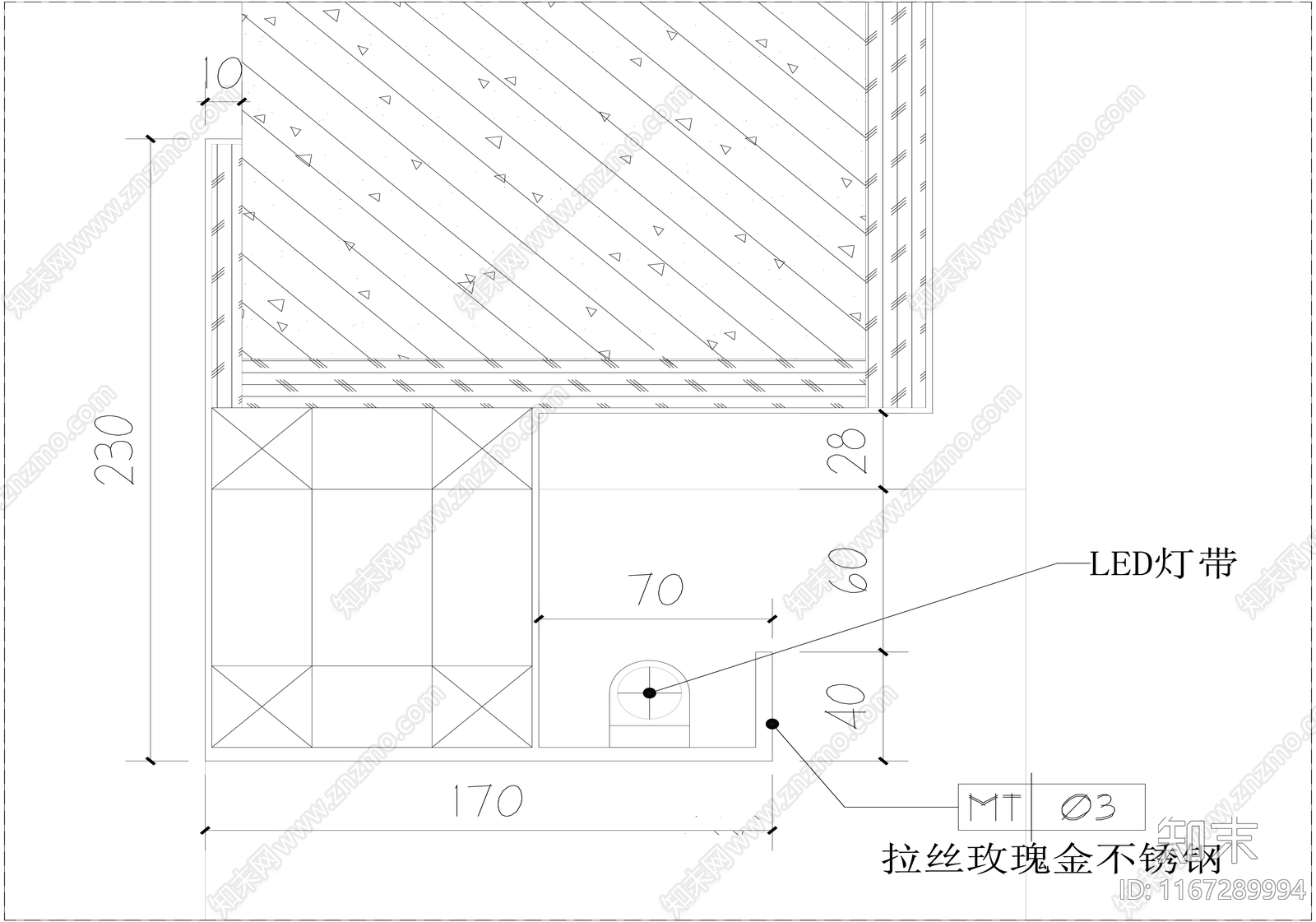 现代墙面节点cad施工图下载【ID:1167289994】