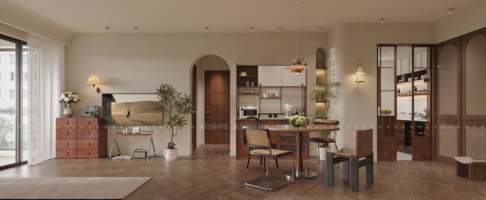 中古美式家居客厅3D模型下载【ID:1167290713】