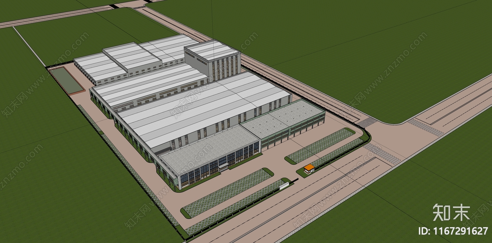 现代厂房SU模型下载【ID:1167291627】