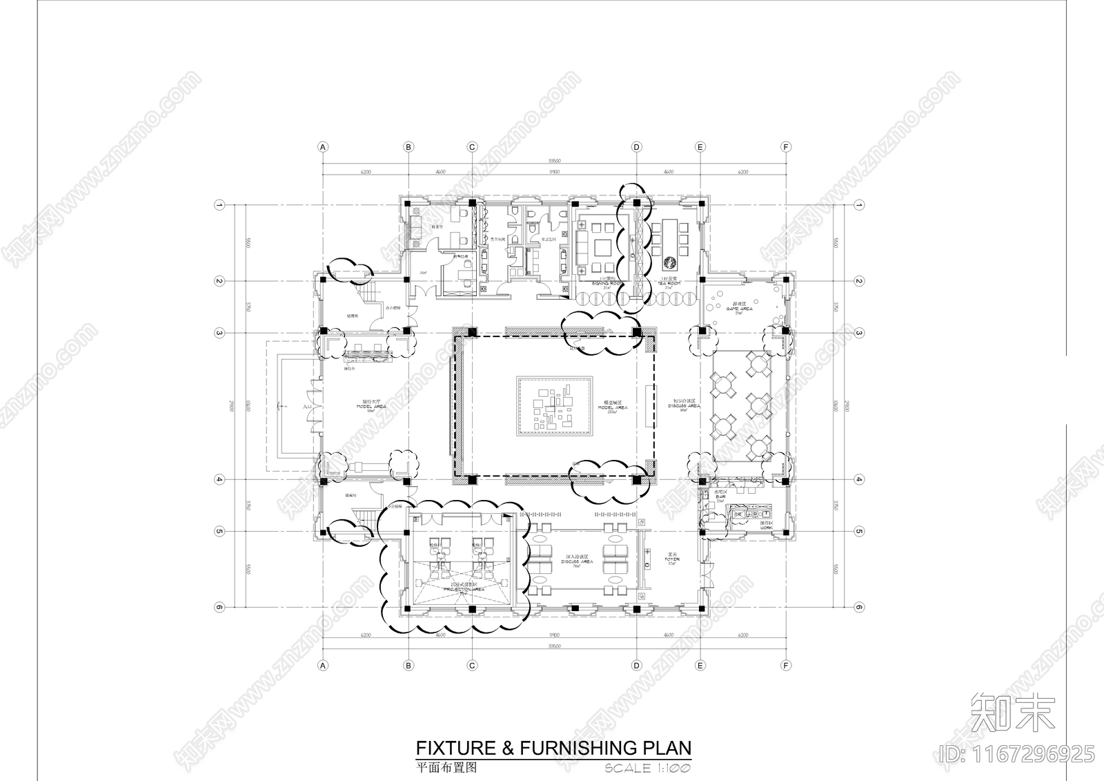 现代售楼处cad施工图下载【ID:1167296925】