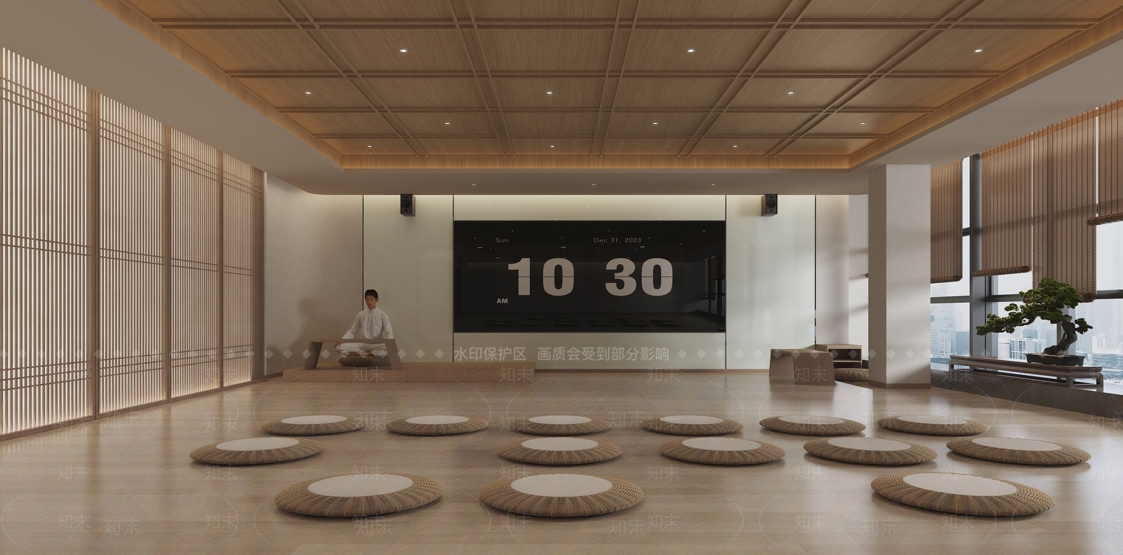 新中式瑜伽室3D模型下载【ID:1214675078】