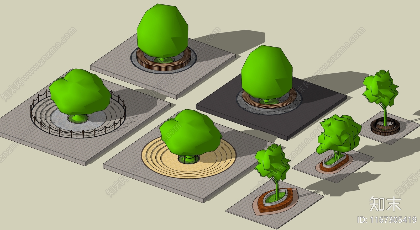 现代广场景观SU模型下载【ID:1167305419】