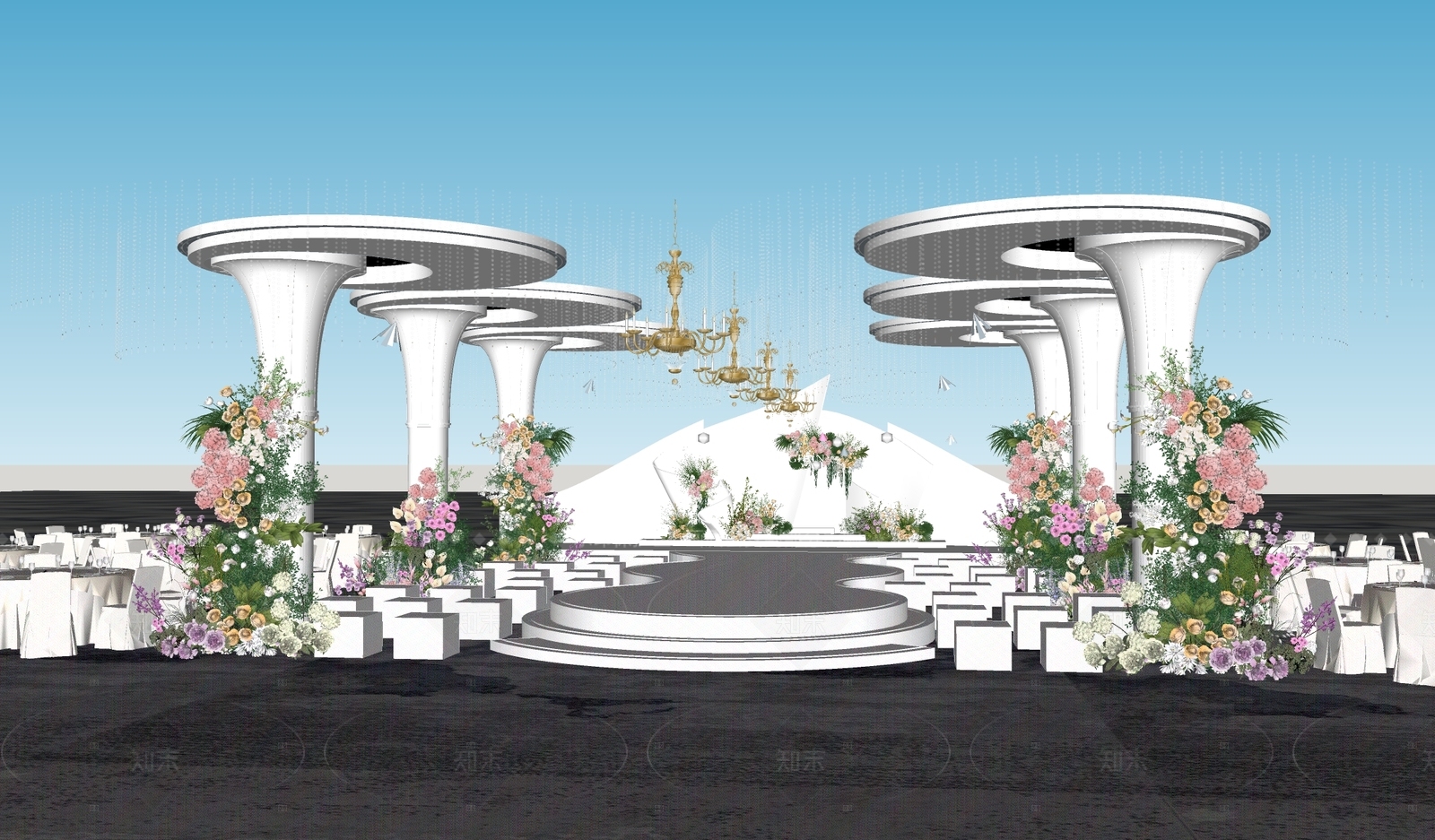 现代其他展台SU模型下载【ID:1215926466】