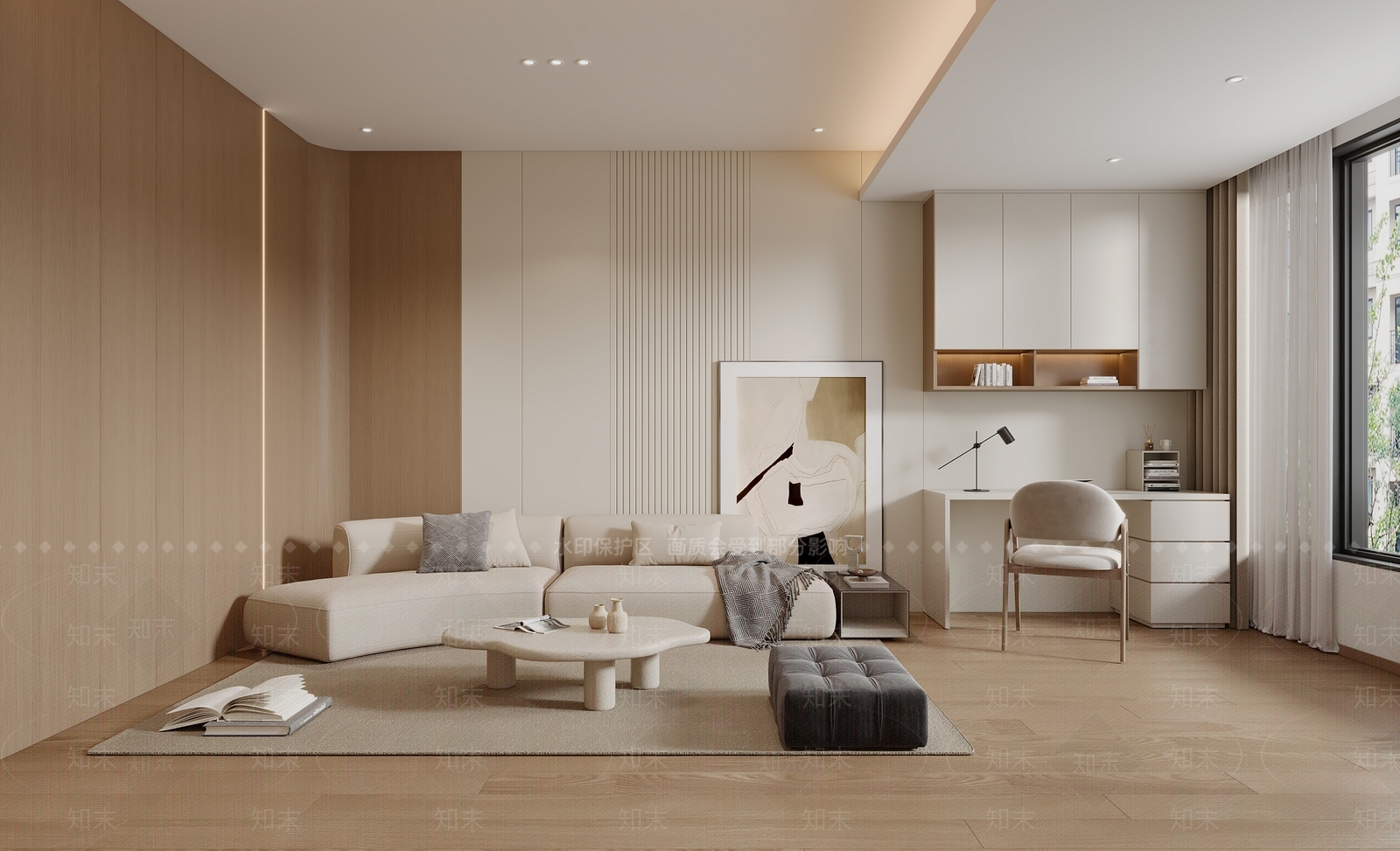 现代书房3D模型下载【ID:1214675399】