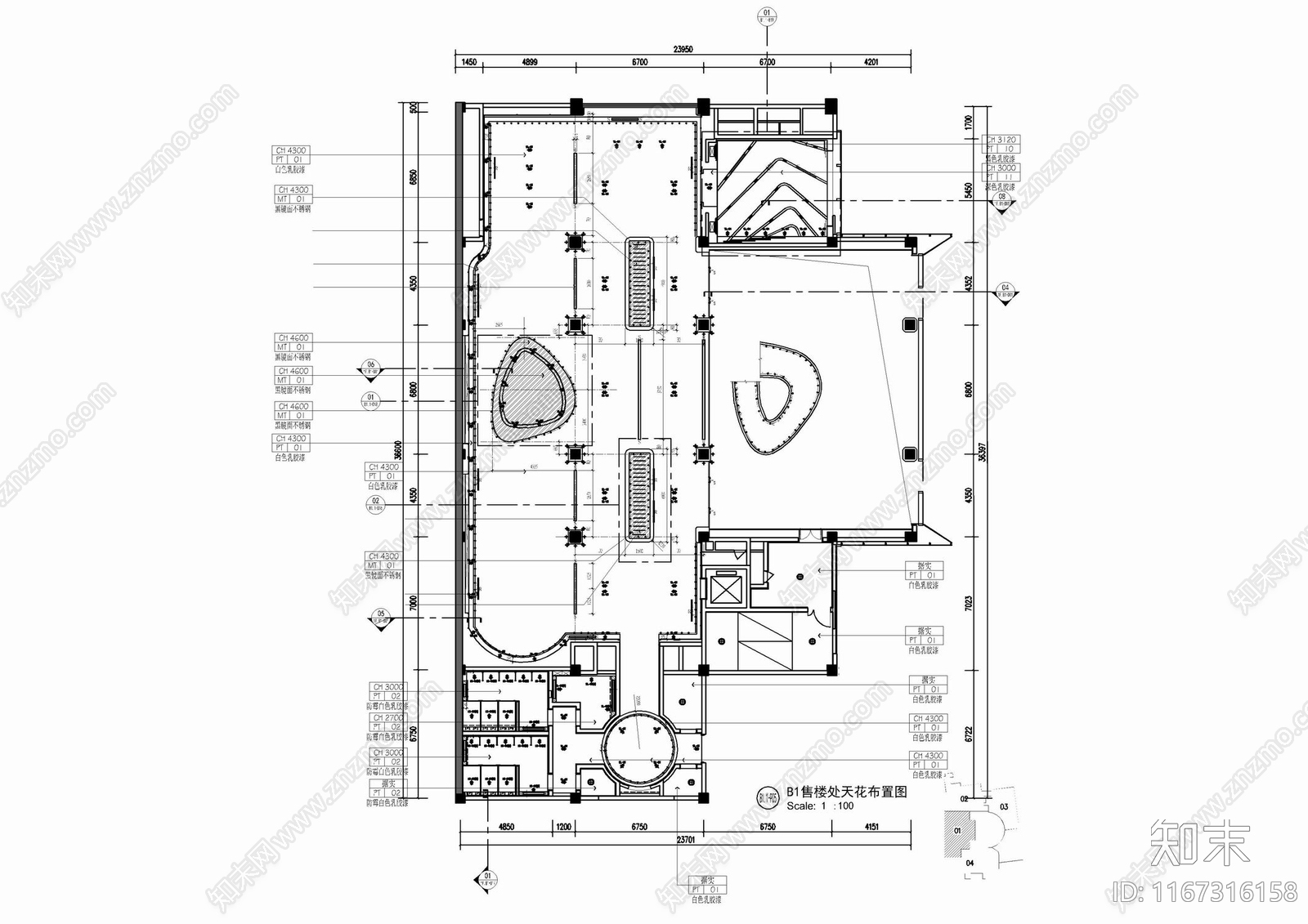 现代售楼处cad施工图下载【ID:1167316158】