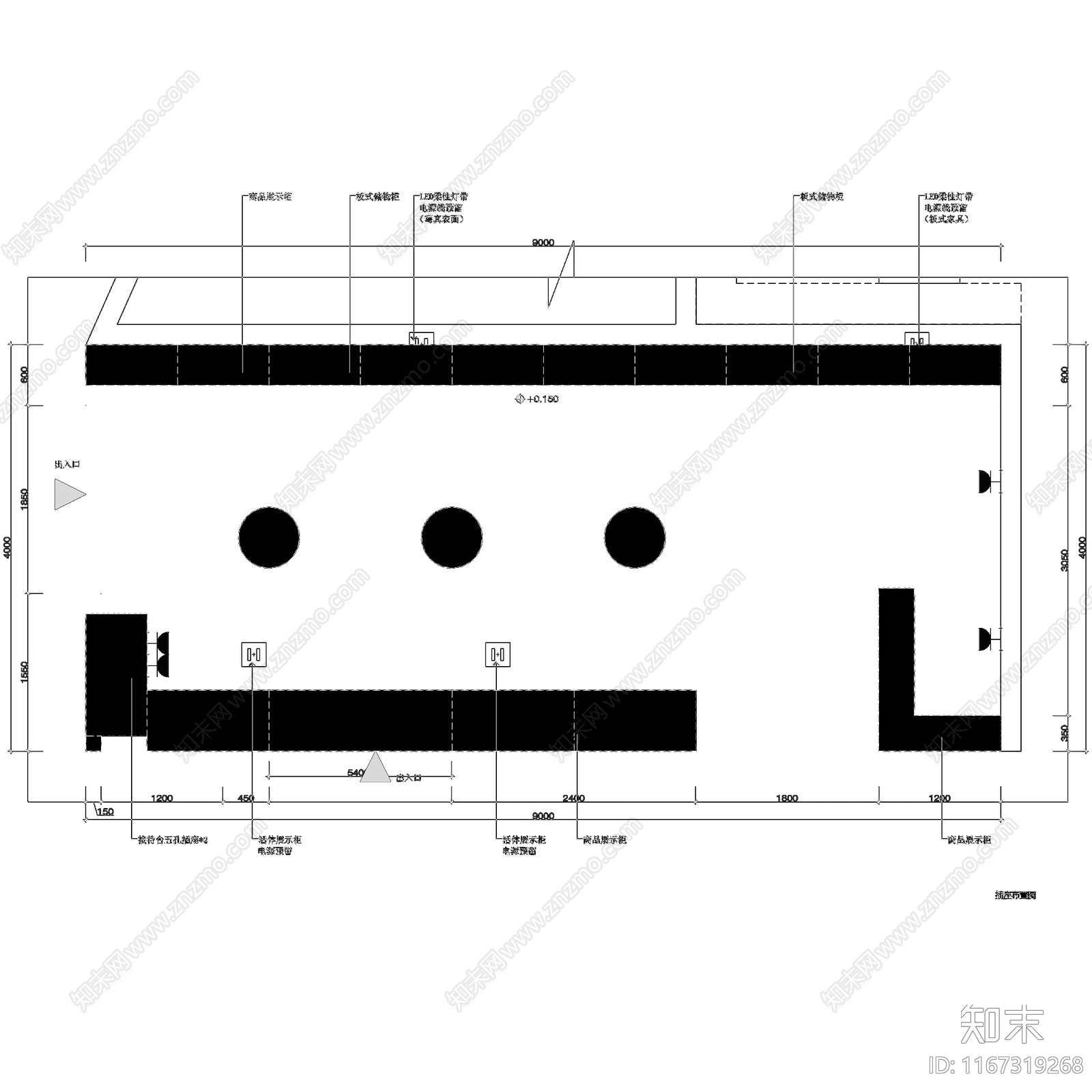 现代萌宠王国宠物店品牌展厅室内工装cad施工图下载【ID:1167319268】