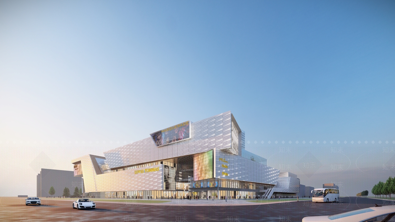 现代商场建筑SU模型下载【ID:1167322263】