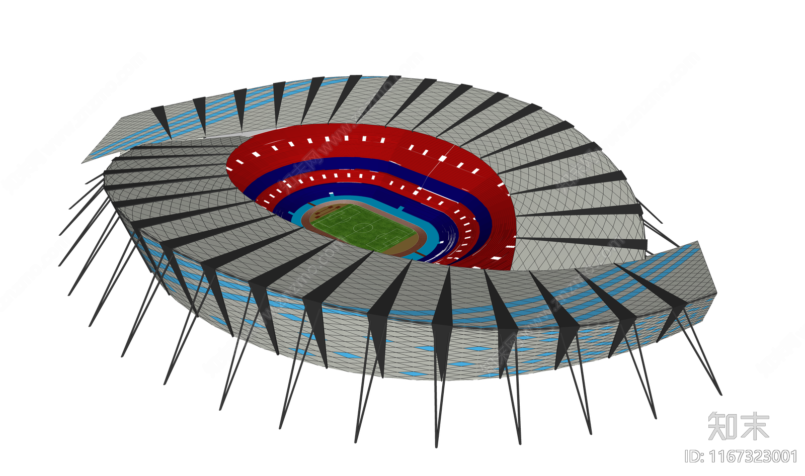 现代体育建筑SU模型下载【ID:1167323001】