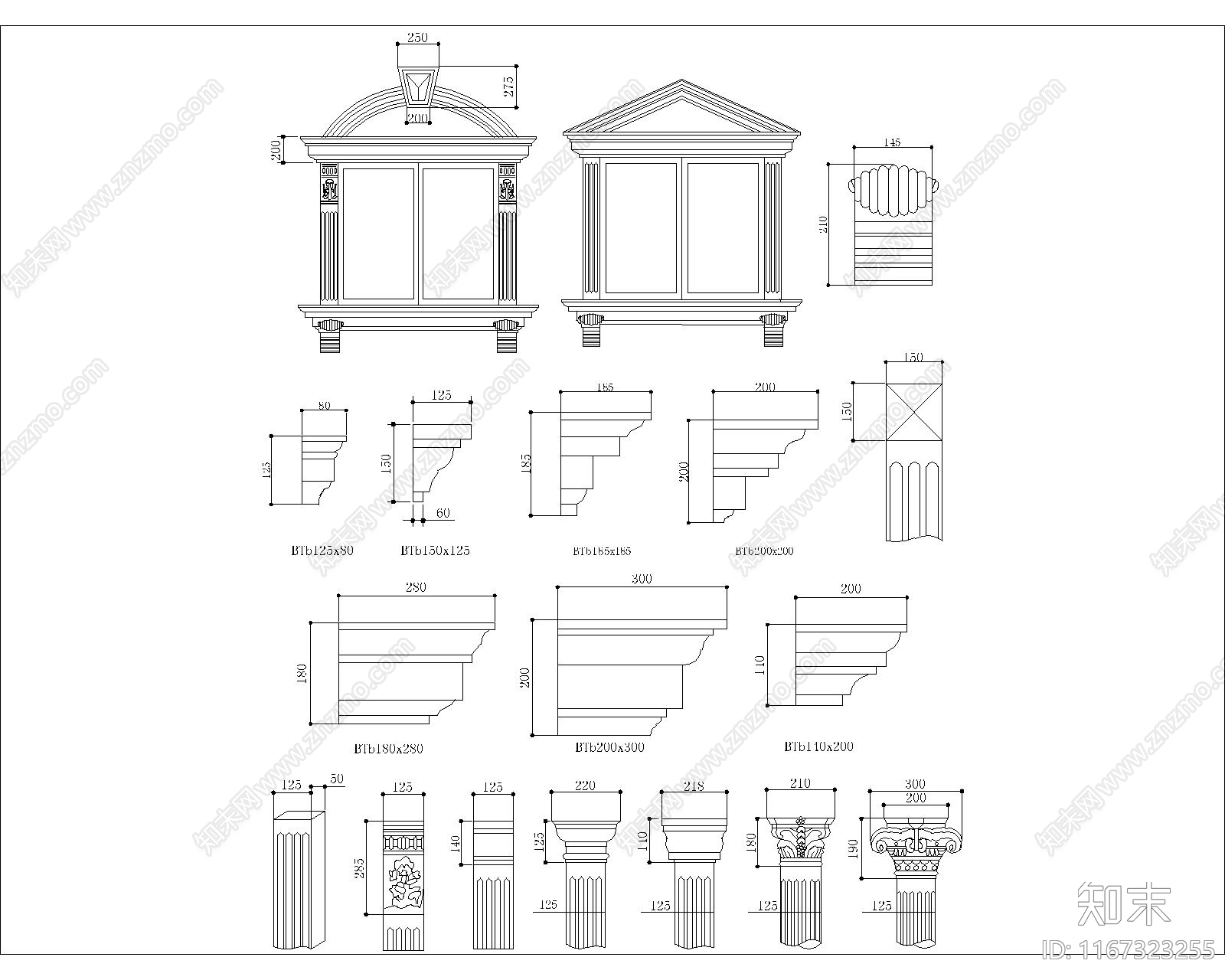 欧式窗施工图下载【ID:1167323255】