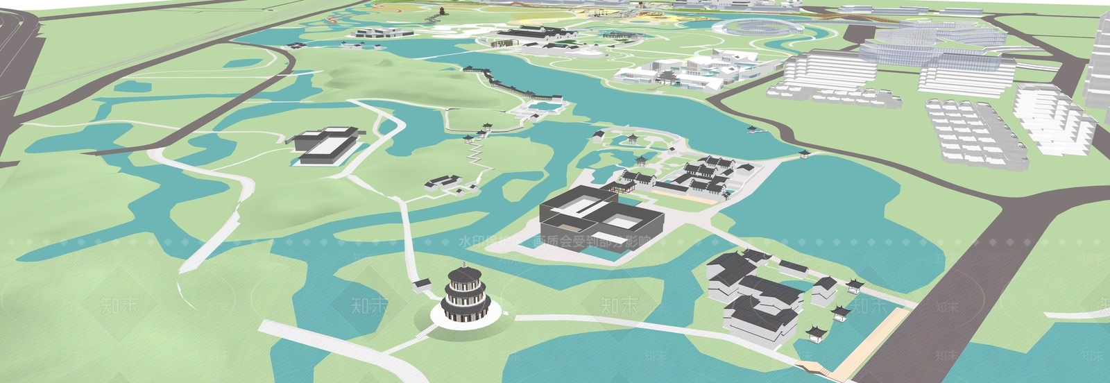 现代简约校园景观SU模型下载【ID:1167324279】