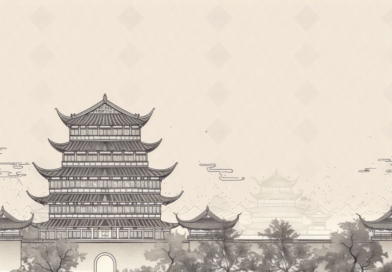 新中式中式壁纸贴图下载【ID:1167324717】_【知末网贴图库】