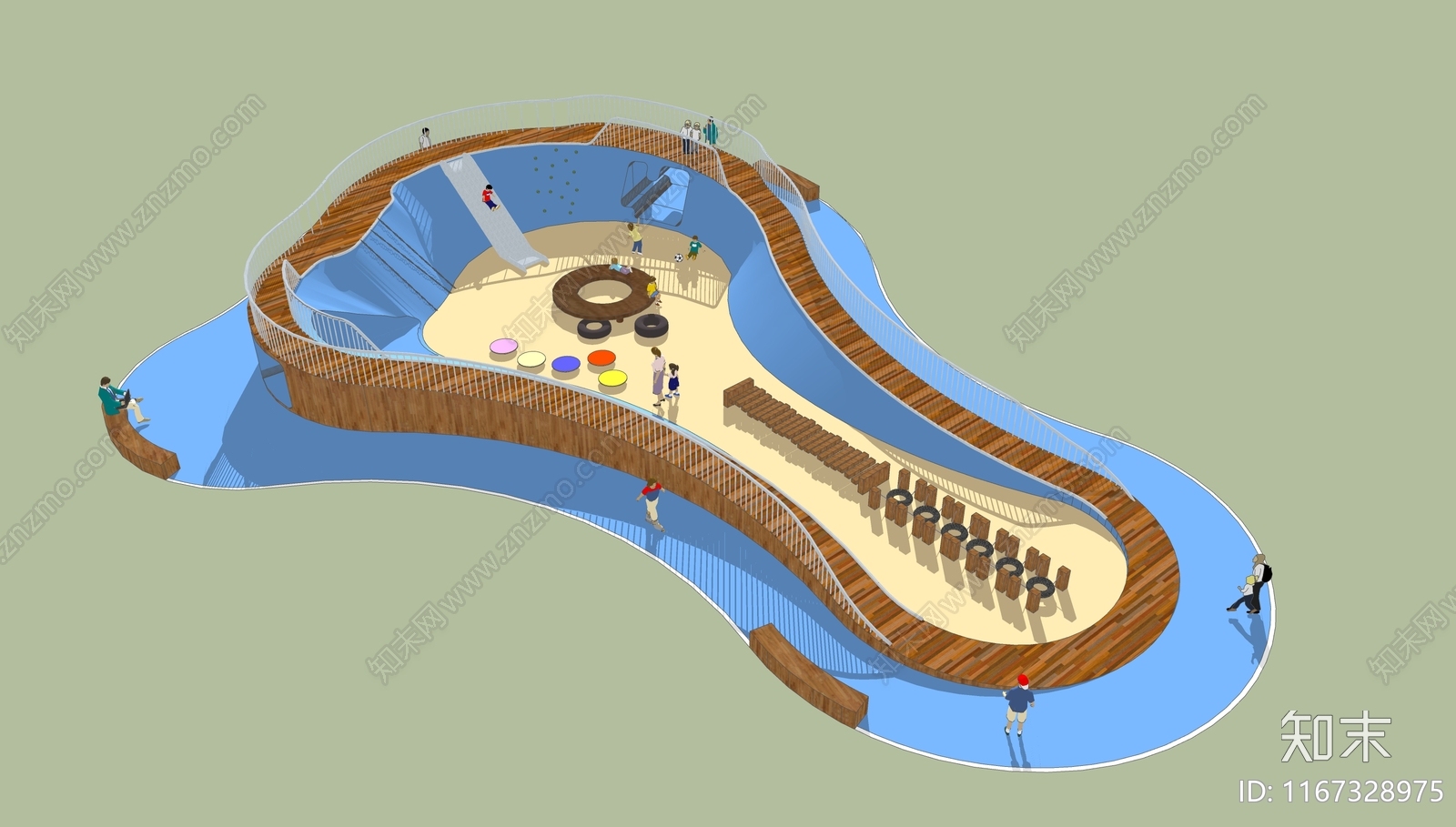 现代简约儿童游乐区SU模型下载【ID:1167328975】