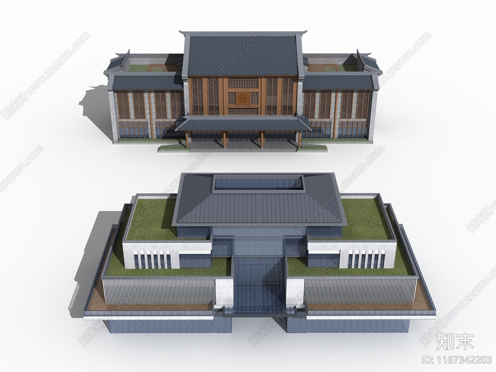 新中式中式艺术风格建筑3D模型下载【ID:1167342203】