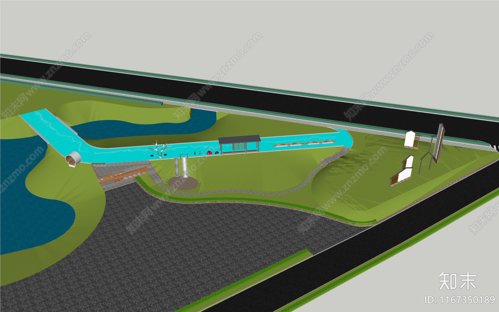 现代乡村公园SU模型下载【ID:1167350189】