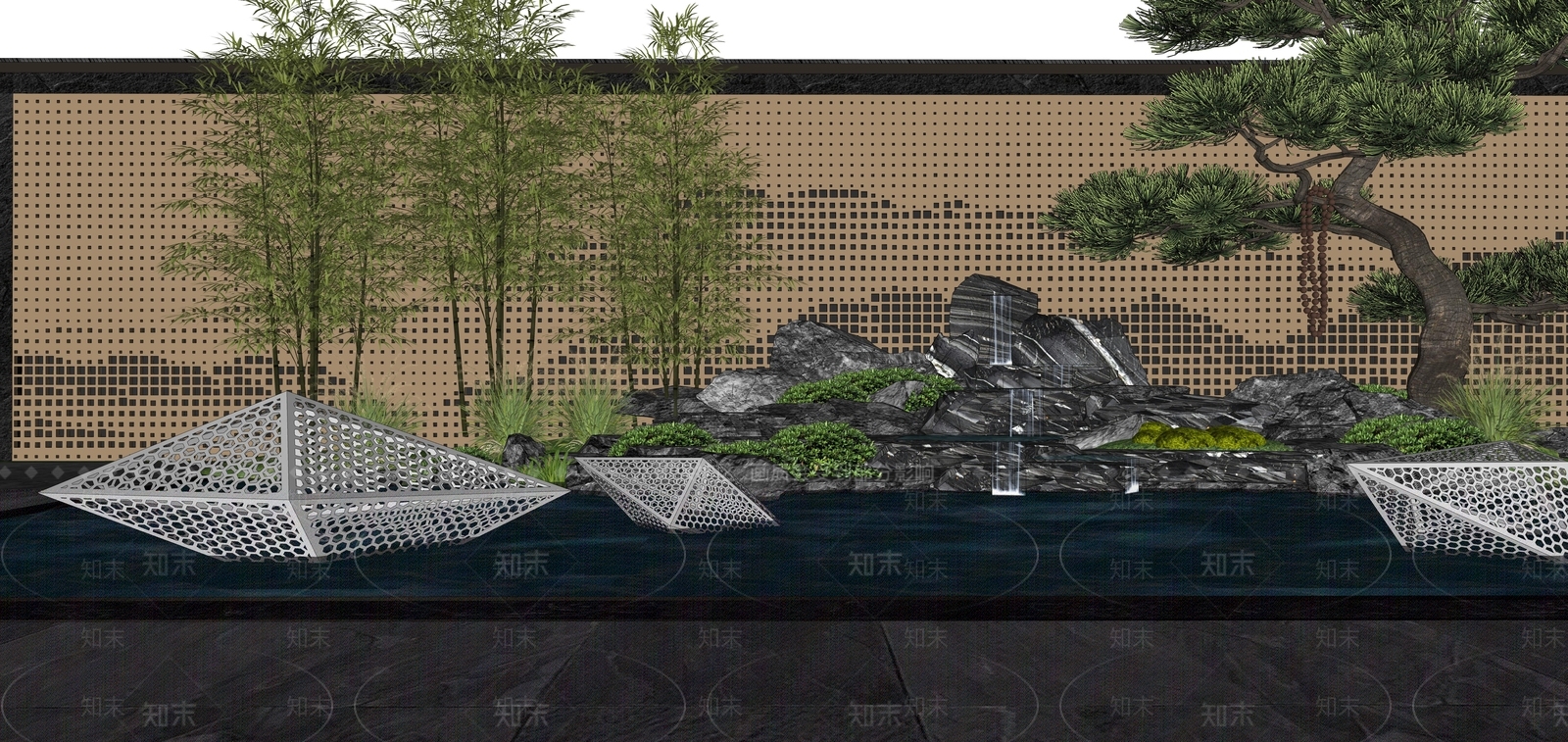 现代小区景观SU模型下载【ID:1167352304】