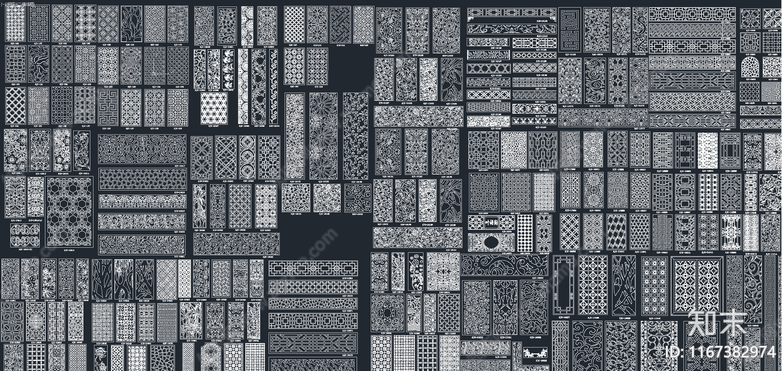 2024年最新超全雕花镂空屏风隔断CAD图库施工图下载【ID:1167382974】