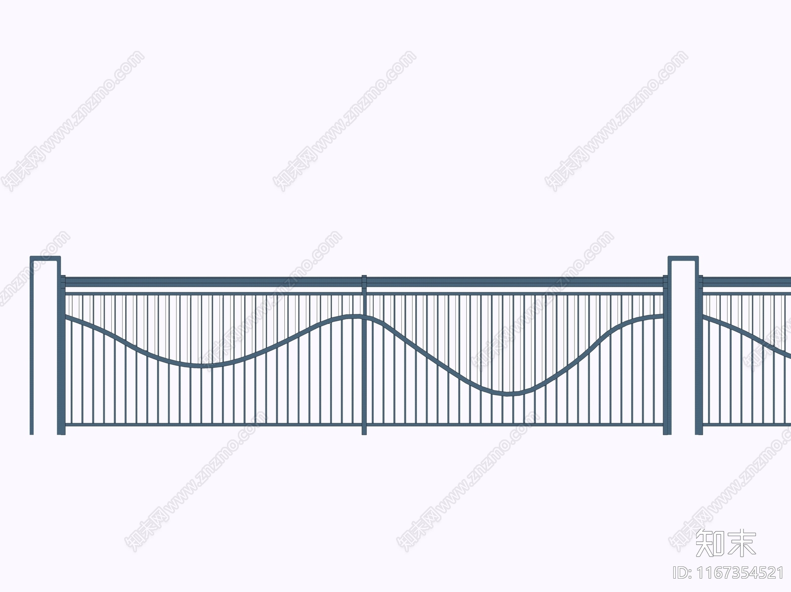 现代围栏护栏SU模型下载【ID:1167354521】