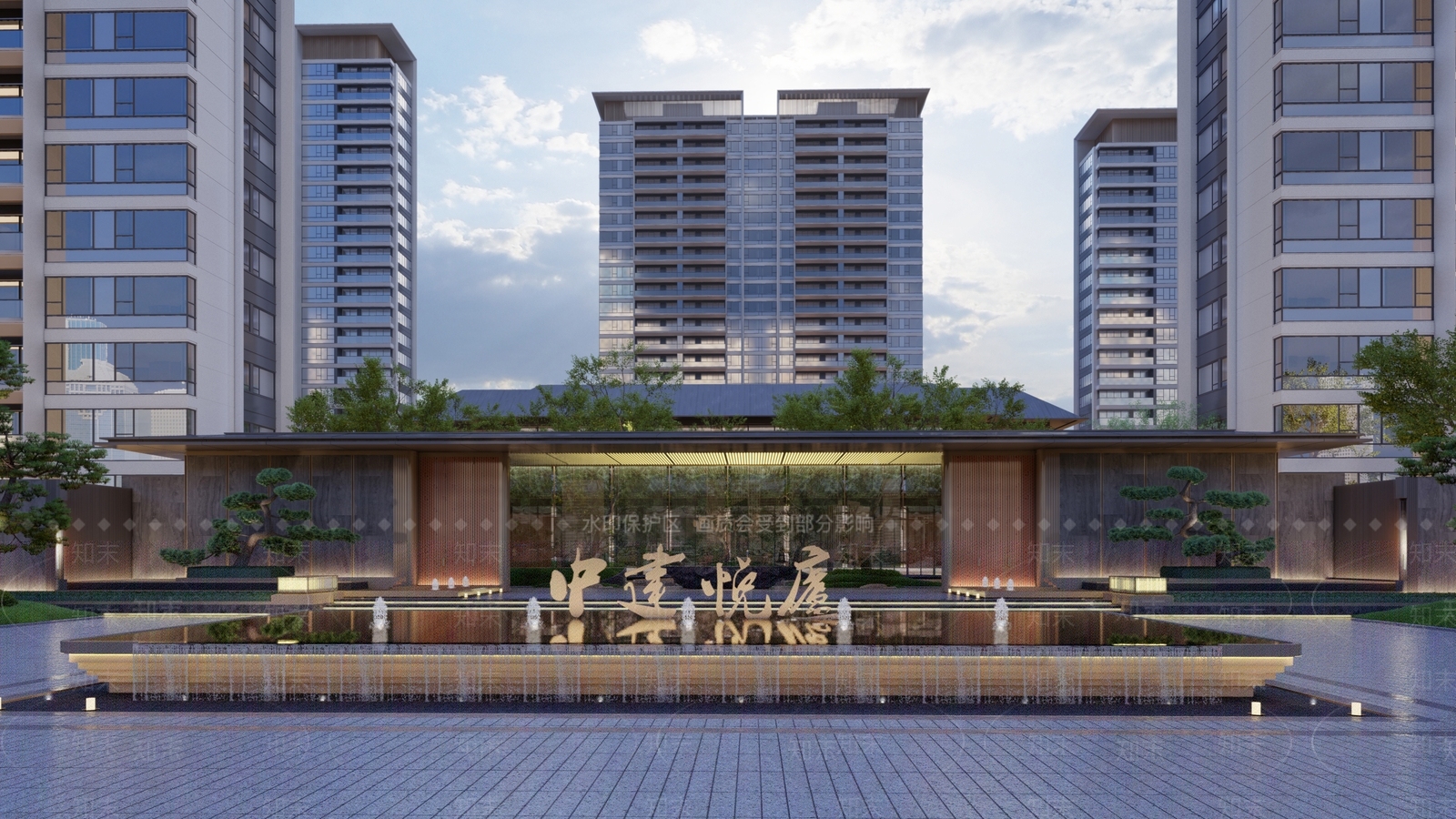 新中式现代小区景观SU模型下载【ID:1167699218】