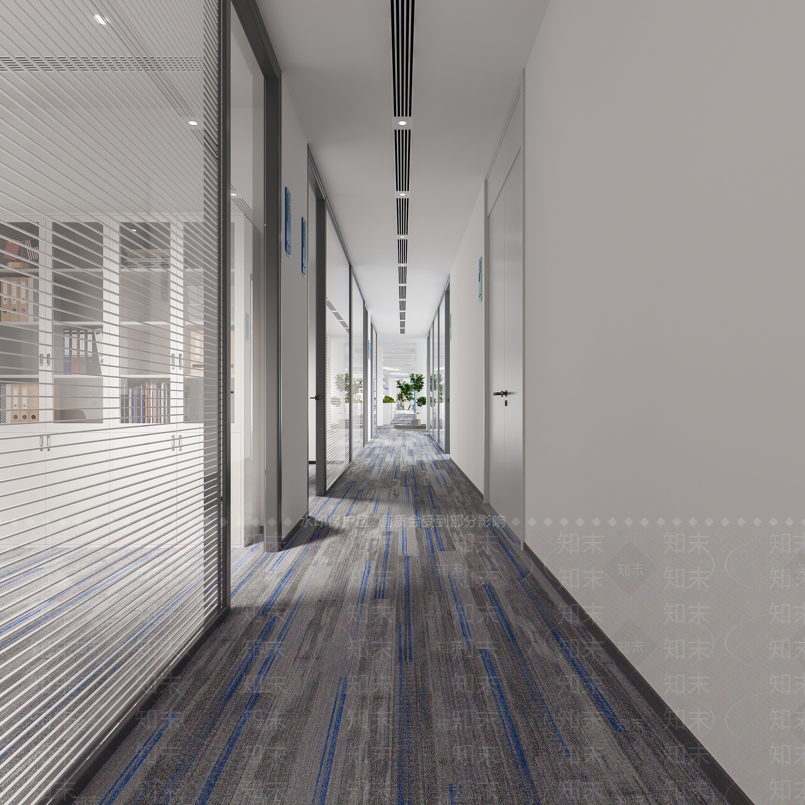 现代简约办公大厅3D模型下载【ID:1167356386】