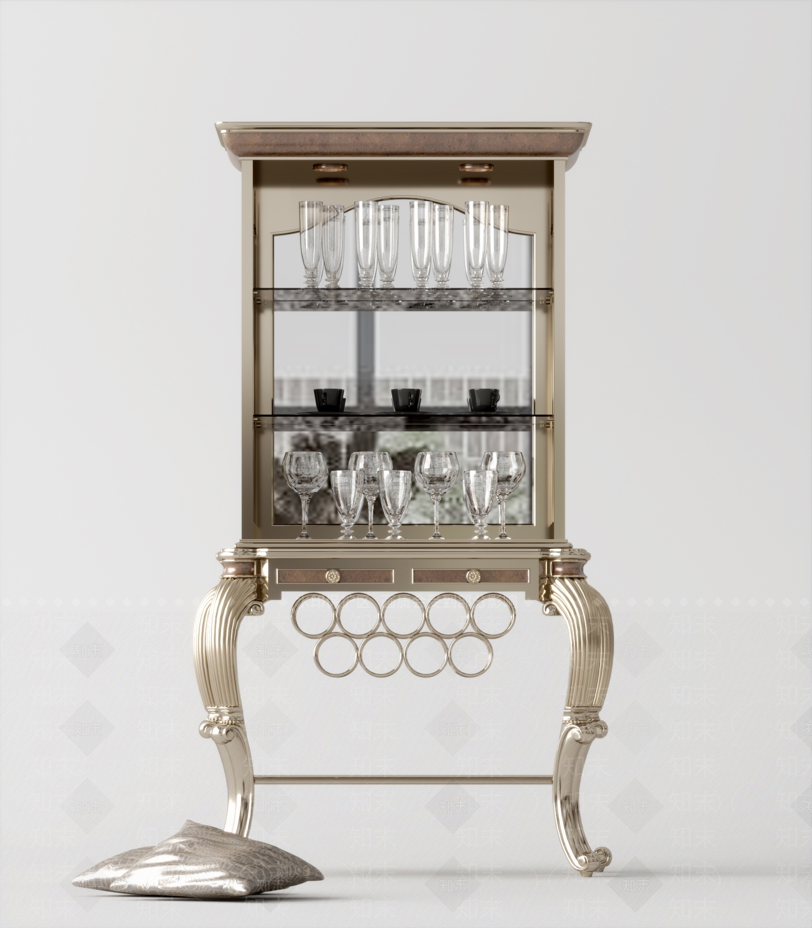 法式欧式酒柜SU模型下载【ID:1167363152】