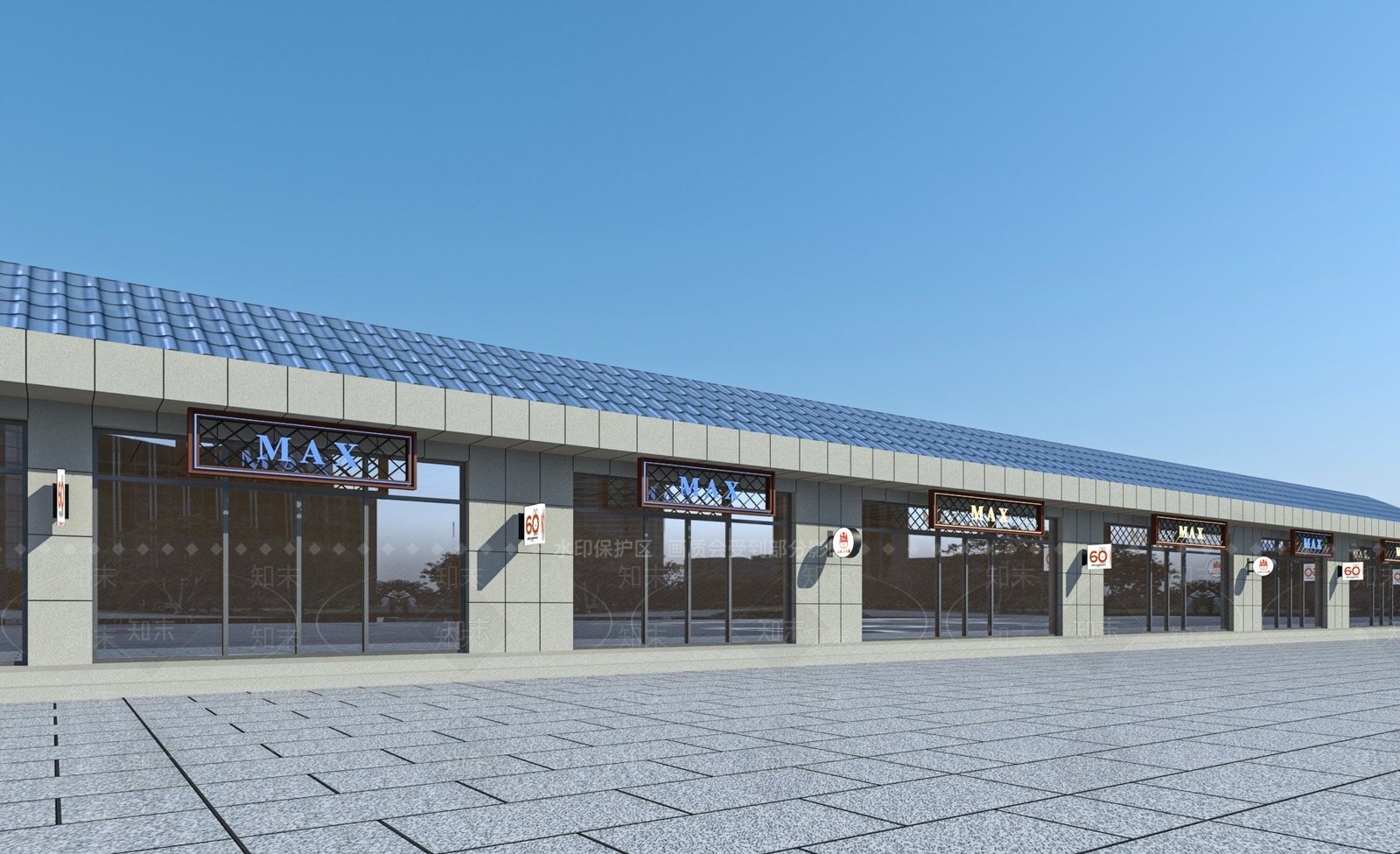 现代商业街3D模型下载【ID:1167364061】
