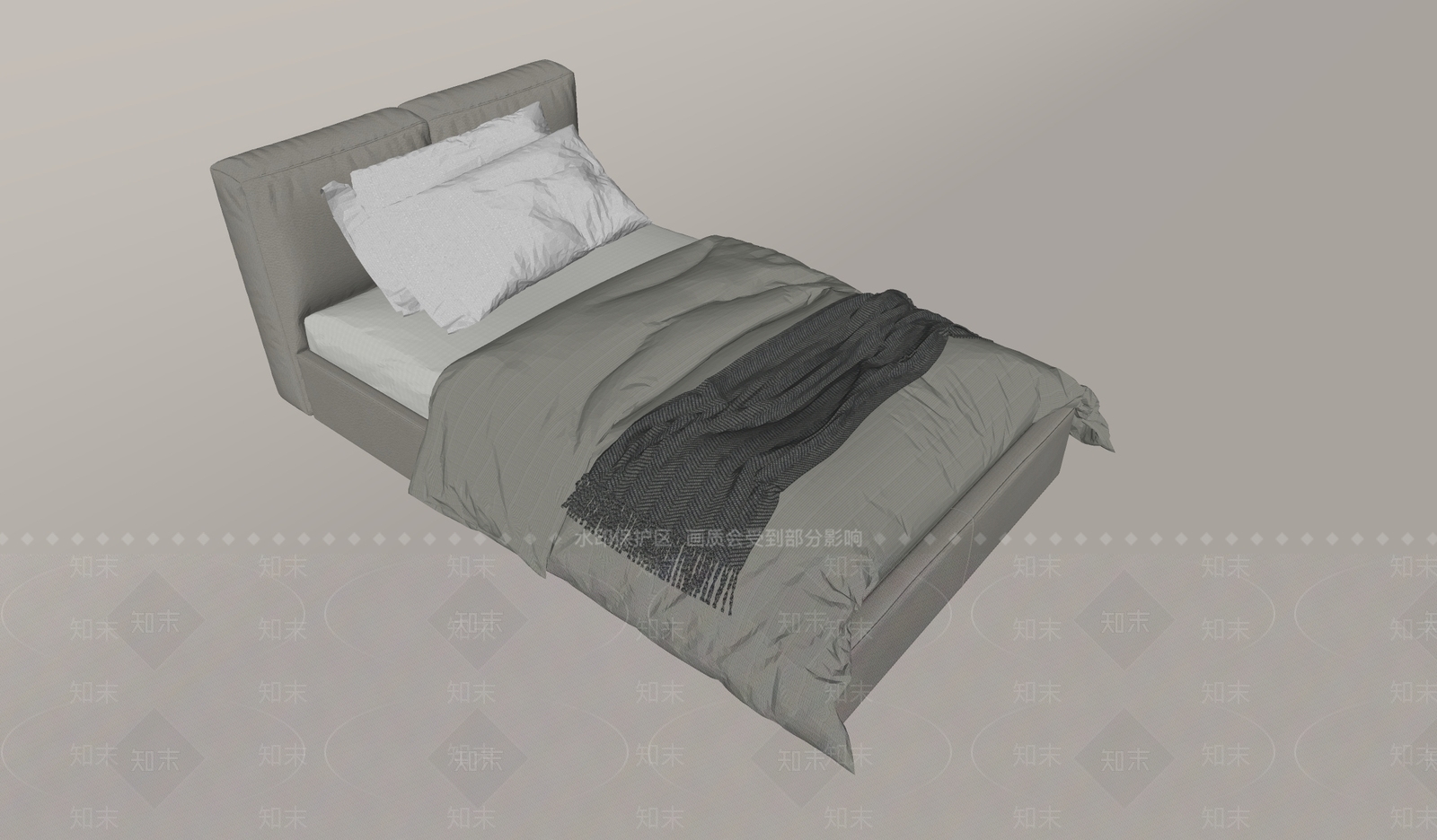 现代单人床SU模型下载【ID:1167365039】