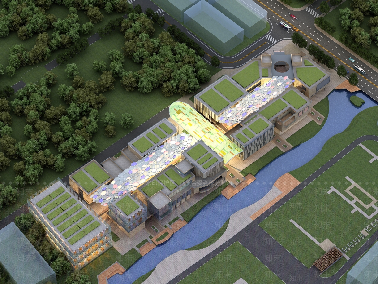 现代商场外观3D模型下载【ID:1167372740】