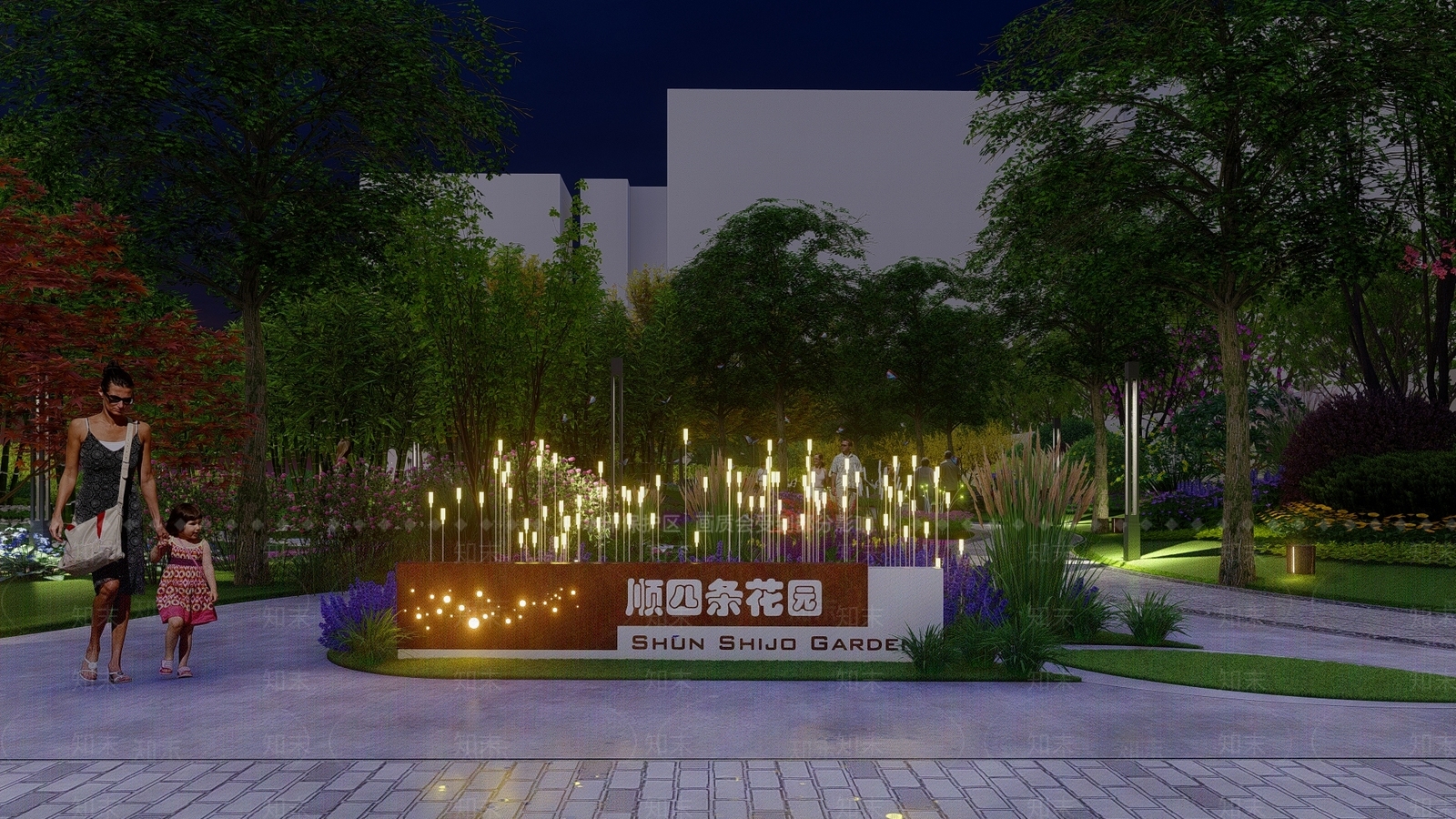 新中式现代口袋公园SU模型下载【ID:1167370065】